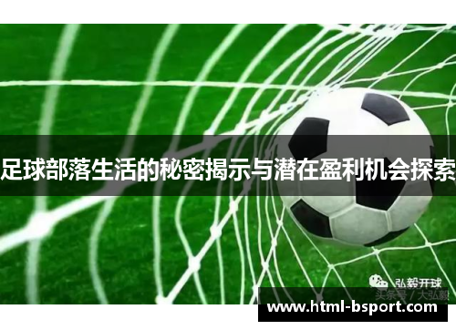 足球部落生活的秘密揭示与潜在盈利机会探索